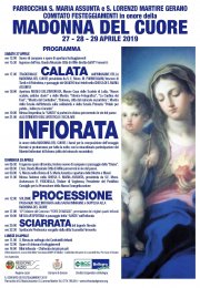 Programma 290° Anniversario Festa in onore della Madonna del Cuore - 27, 28 e 29 Aprile 2019